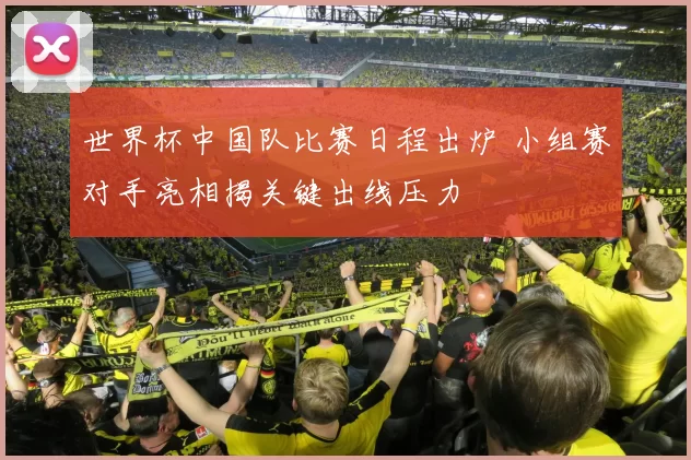 世界杯中国队比赛日程出炉 小组赛对手亮相揭关键出线压力